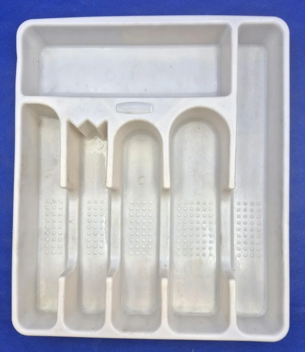Retro 1994 White Rubbermaid Cutlery Organizer 6 Sections 13x11
